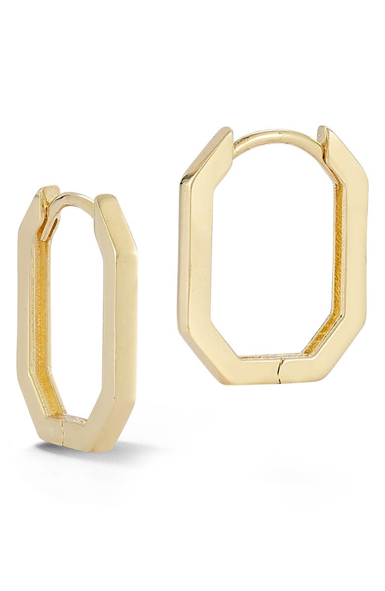 Ember Fine Jewelry Geometric Hoop Earrings, Main, color, Gold