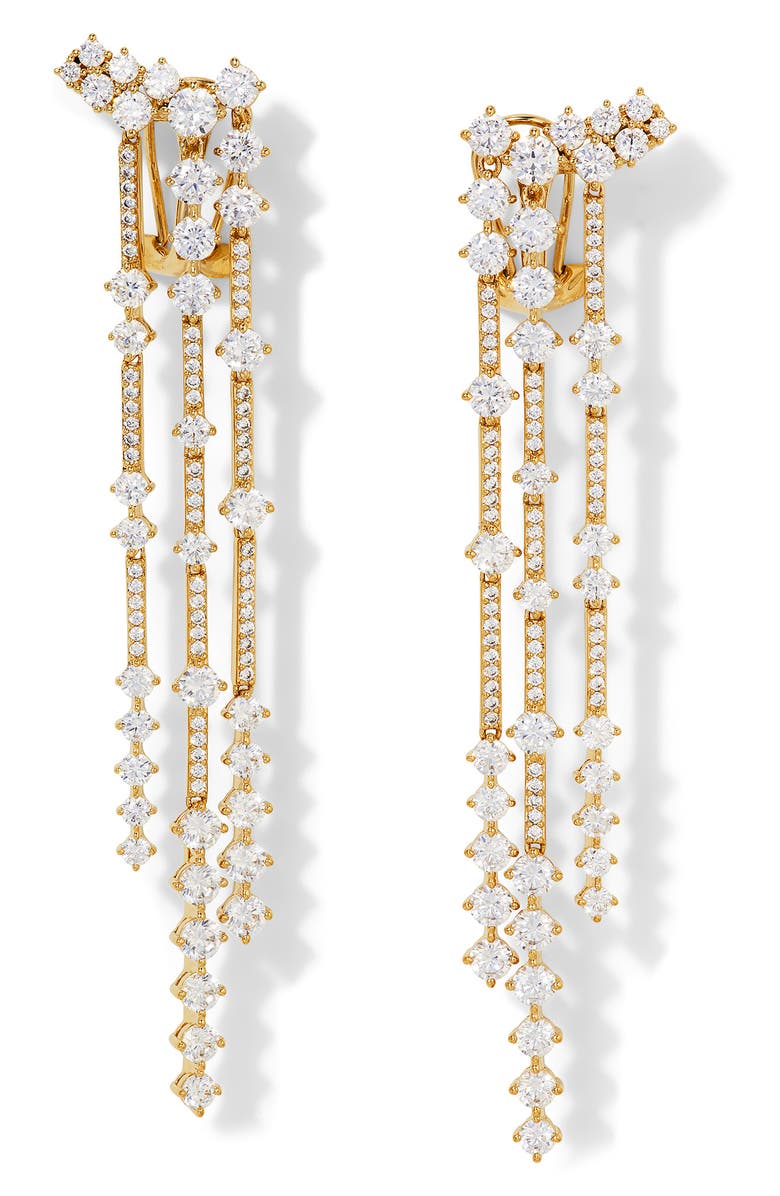 Nadri Cassi Pavé Fringe Earrings, Main, color, Gold
