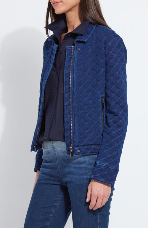 Lyssé Lysse Elora Quilt Jacquard Knit Jacket In Blue