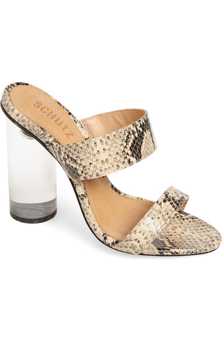 Schutz Veridiana Transparent Column Heel Slide Sandal, Main, color,