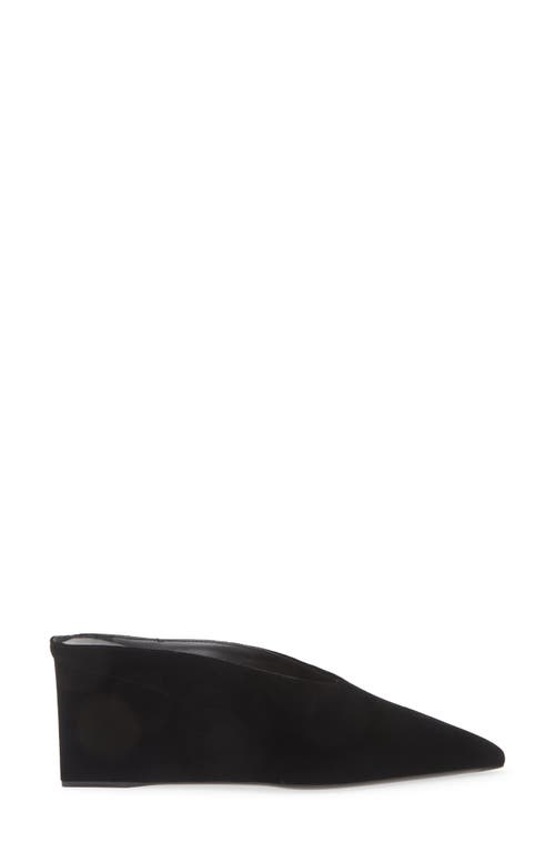 Alaïa Satin Wedge Mules Cube Toe Pointed In Black