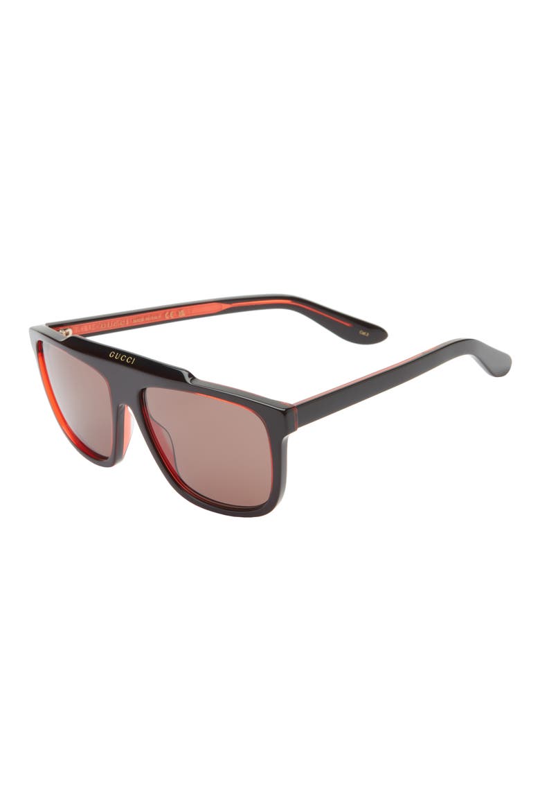 58mm Shield Sunglasses, Alternate, color, BLACK BLACK BROWN
