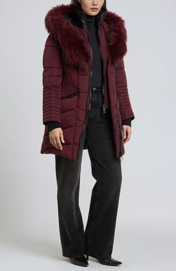 Noize Gigi Vegan Faux Fur Trim Quilted Parka | Nordstromrack