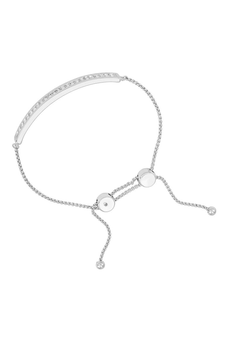 Pavé Crystal Bar Slider Bracelet, Alternate, color, SILVERTONE