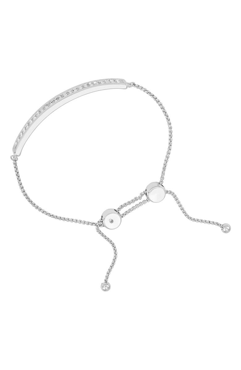 Vince Camuto Pavé Crystal Bar Slider Bracelet, Alternate, color, Silvertone