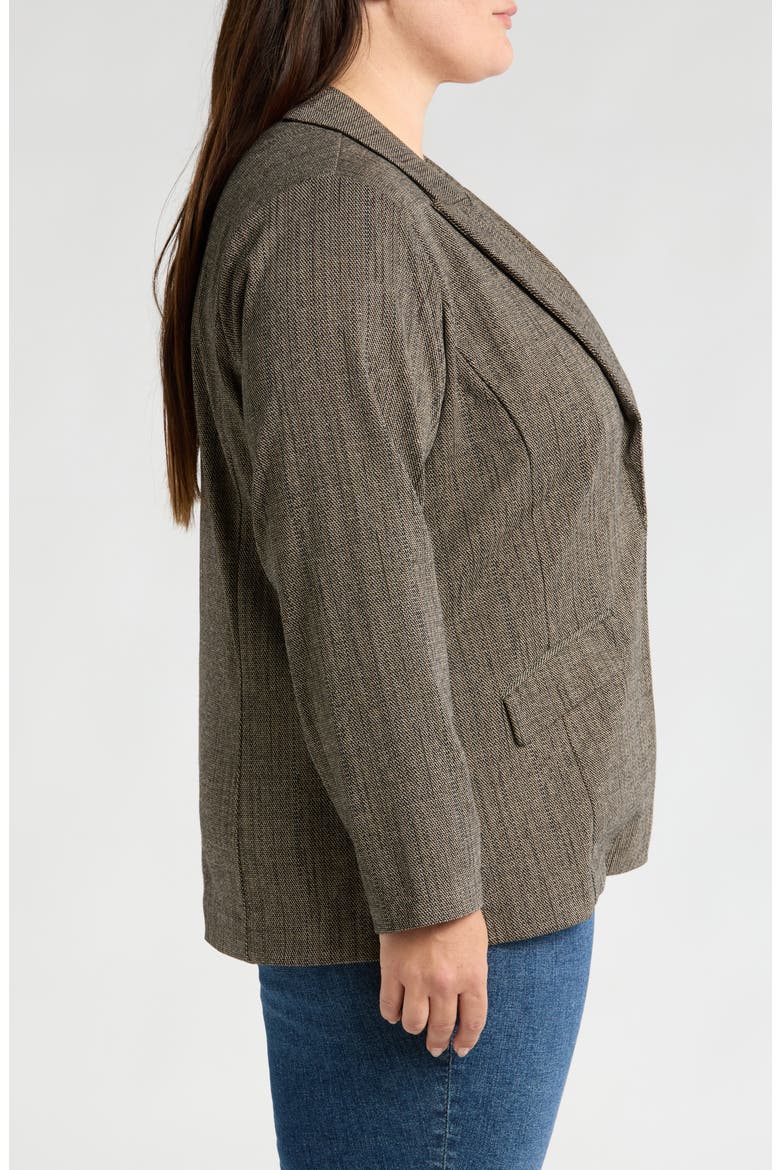 Open Front Blazer, Alternate, color, PEANUT BUTTER BLACK