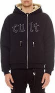 Cult of Individuality Embroidered Cotton Graphic Zip-Up Hoodie