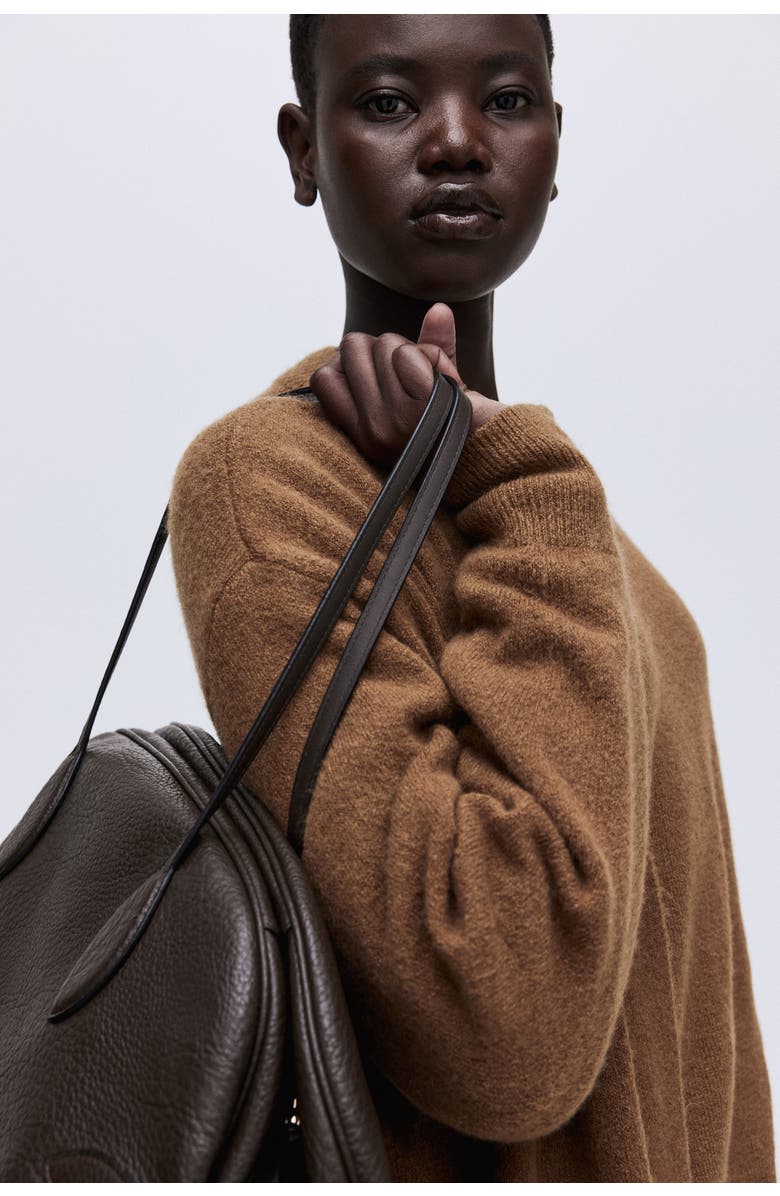 H&M Long Cardigan, Alternate, color, Brown