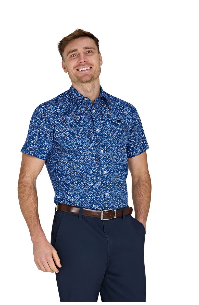 Raging Bull Short Sleeve Flower Bud Shirt, Alternate, color, Navy