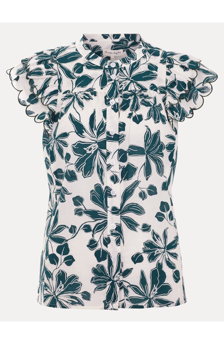 Phase Eight Rena Cotton Blouse, Alternate, color, Green