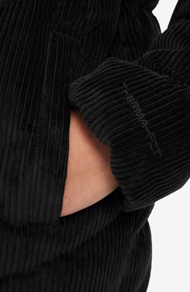 Nike Kids' Swoosh Quilted Corduroy Puffer Jacket, Alternate, color, Black/ White