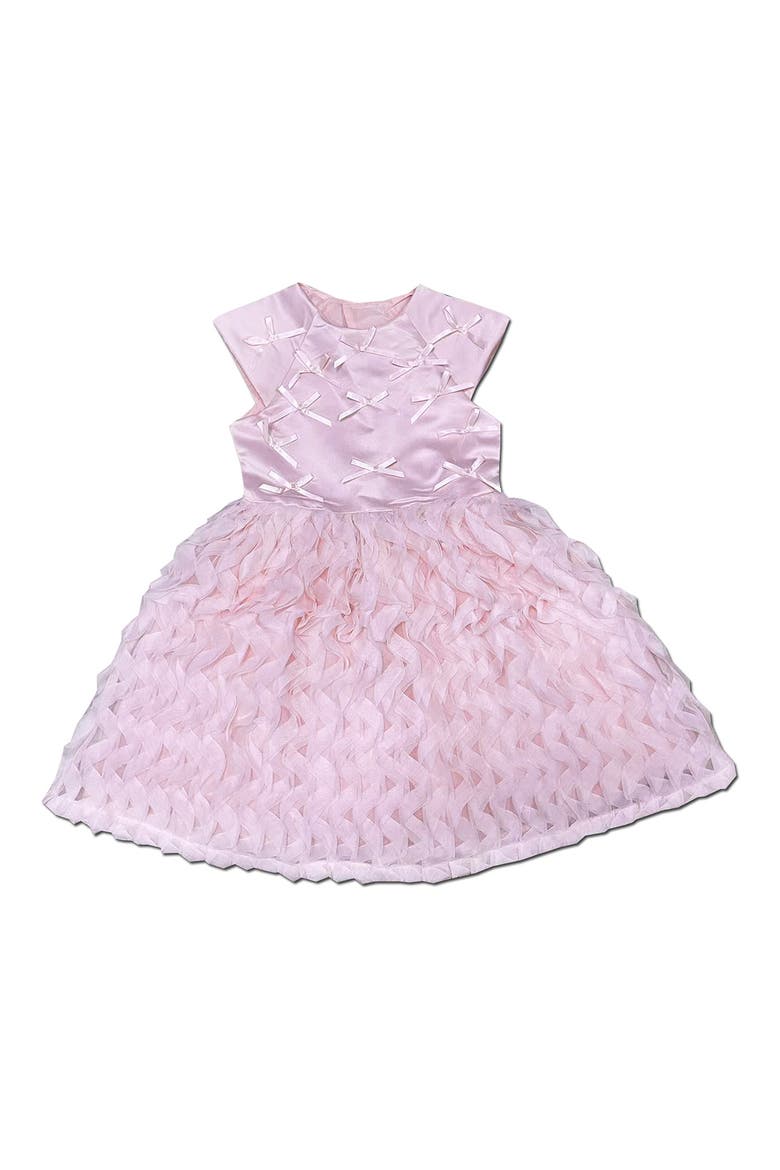 Kids' Bow Textured Dress, Main, color, PINK