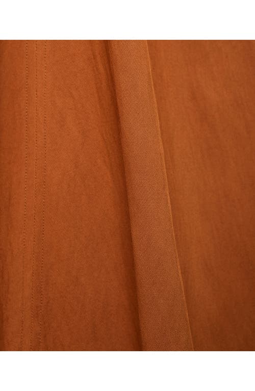 Mango Midi Dress With Gathered Sides Brown In Brown