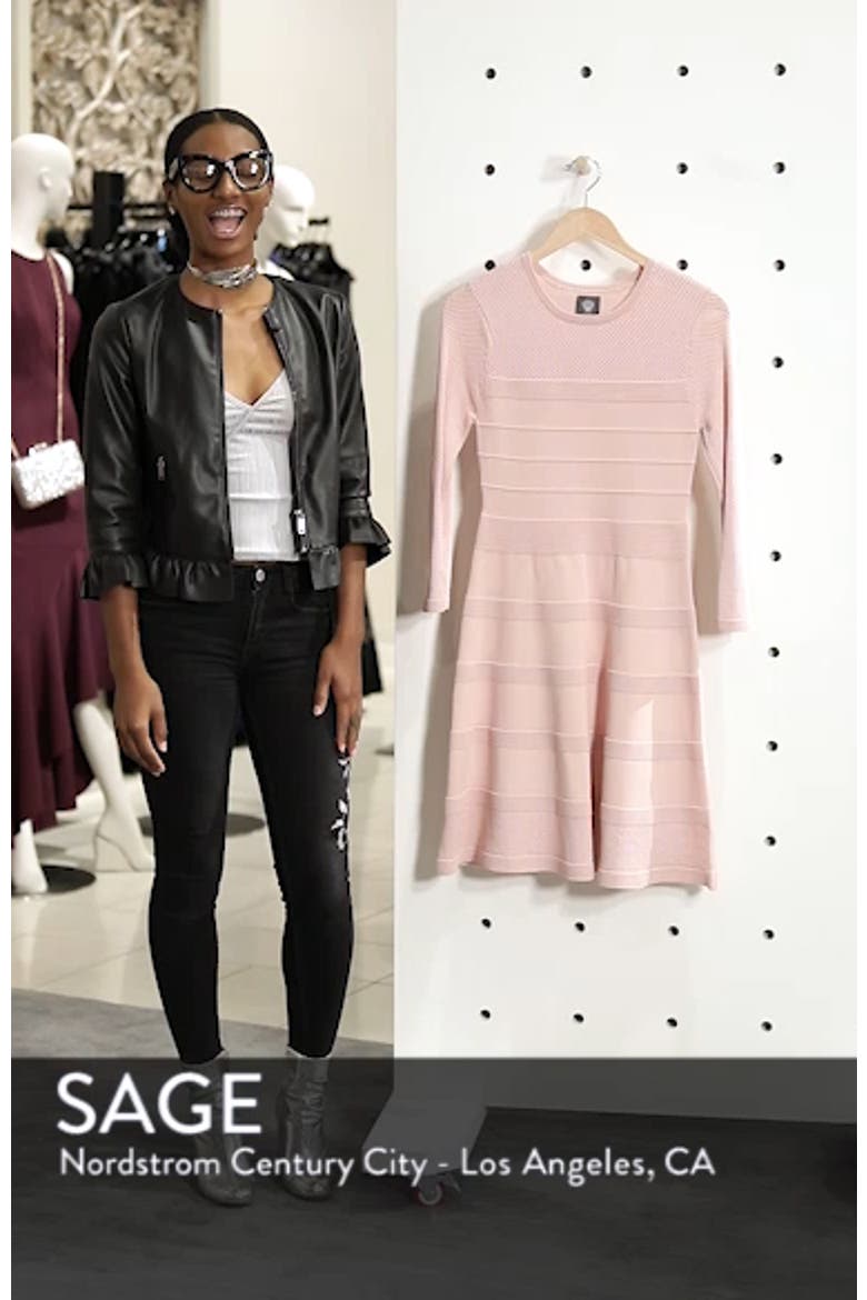 Mix Stitch Pointelle Fit & Flare Dress video