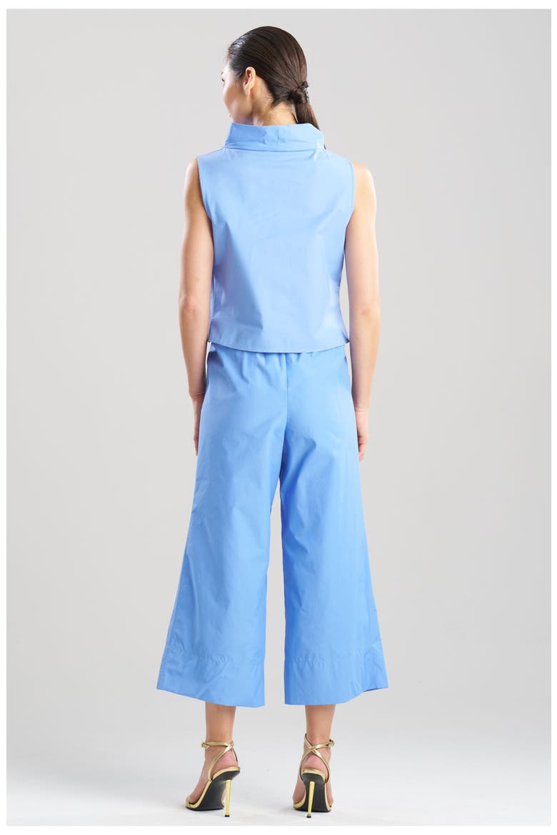 Techno Poplin Crop Funnel Top, Alternate, color, BLUE IRIS