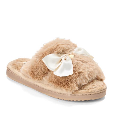 Bianca Pile Slide Slipper with Bow (Women)