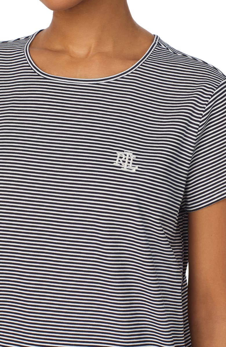 Lauren Ralph Lauren Short Sleeve Cotton Nightgown, Alternate, color, 