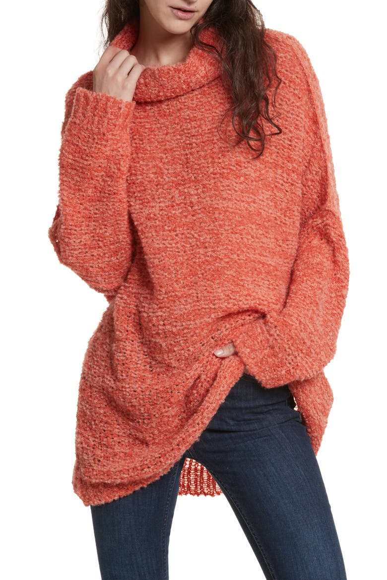 'She's All That' Knit Turtleneck Sweater, Main, color, ORANGE