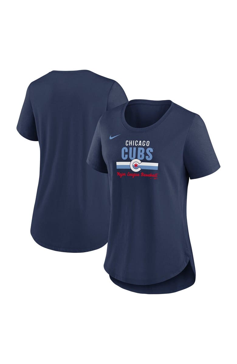 Nike Women's Nike Navy Chicago Cubs City Connect Lockup Tri-Blend T-Shirt, Main, color, Navy