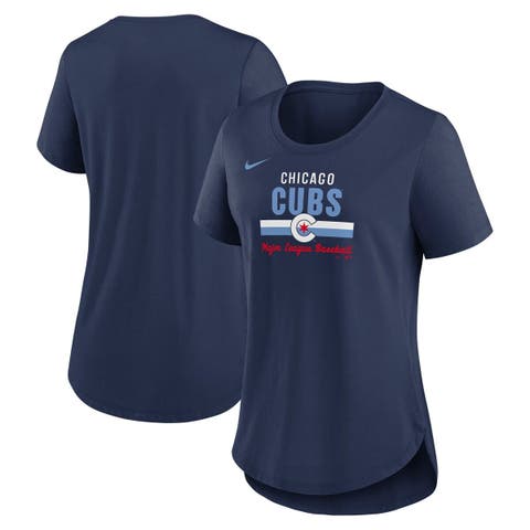 Women's Nike Navy Chicago Cubs City Connect Lockup Tri-Blend T-Shirt