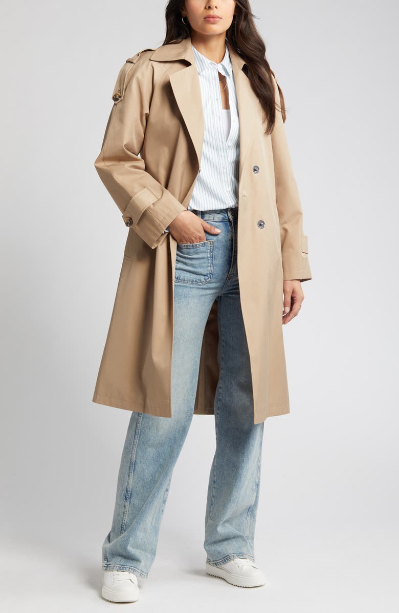 Sam Edelman Double Breasted Mac Raincoat, Alternate, color,