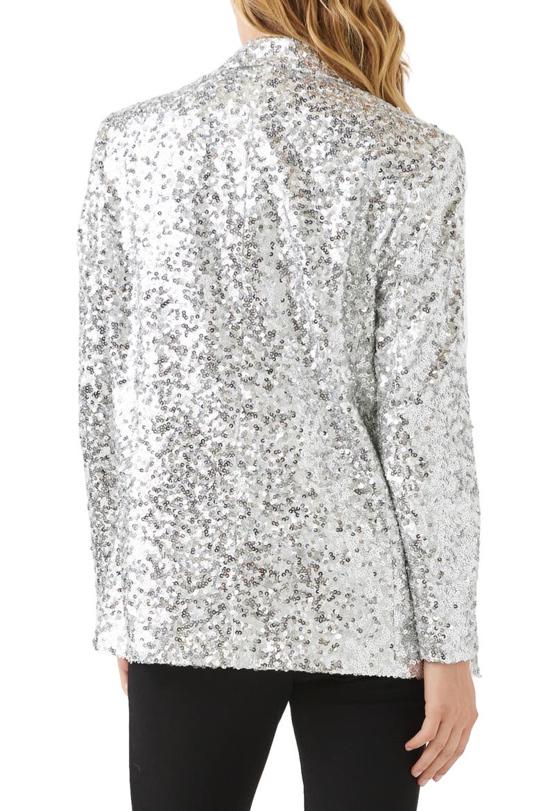 Sequin Blazer, Alternate, color, SILVER