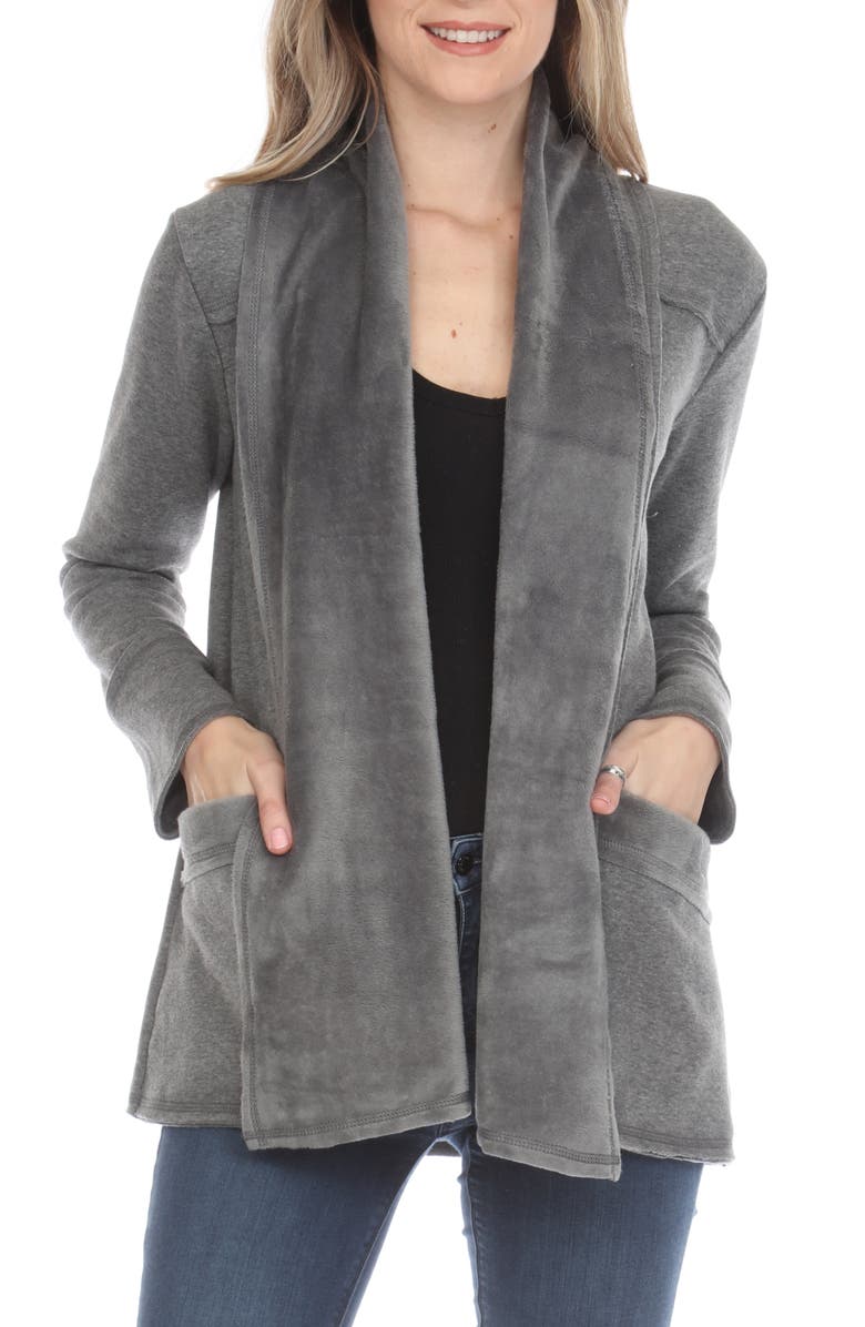 RAIN AND ROSE Open Front Cardigan, Main, color, Grey