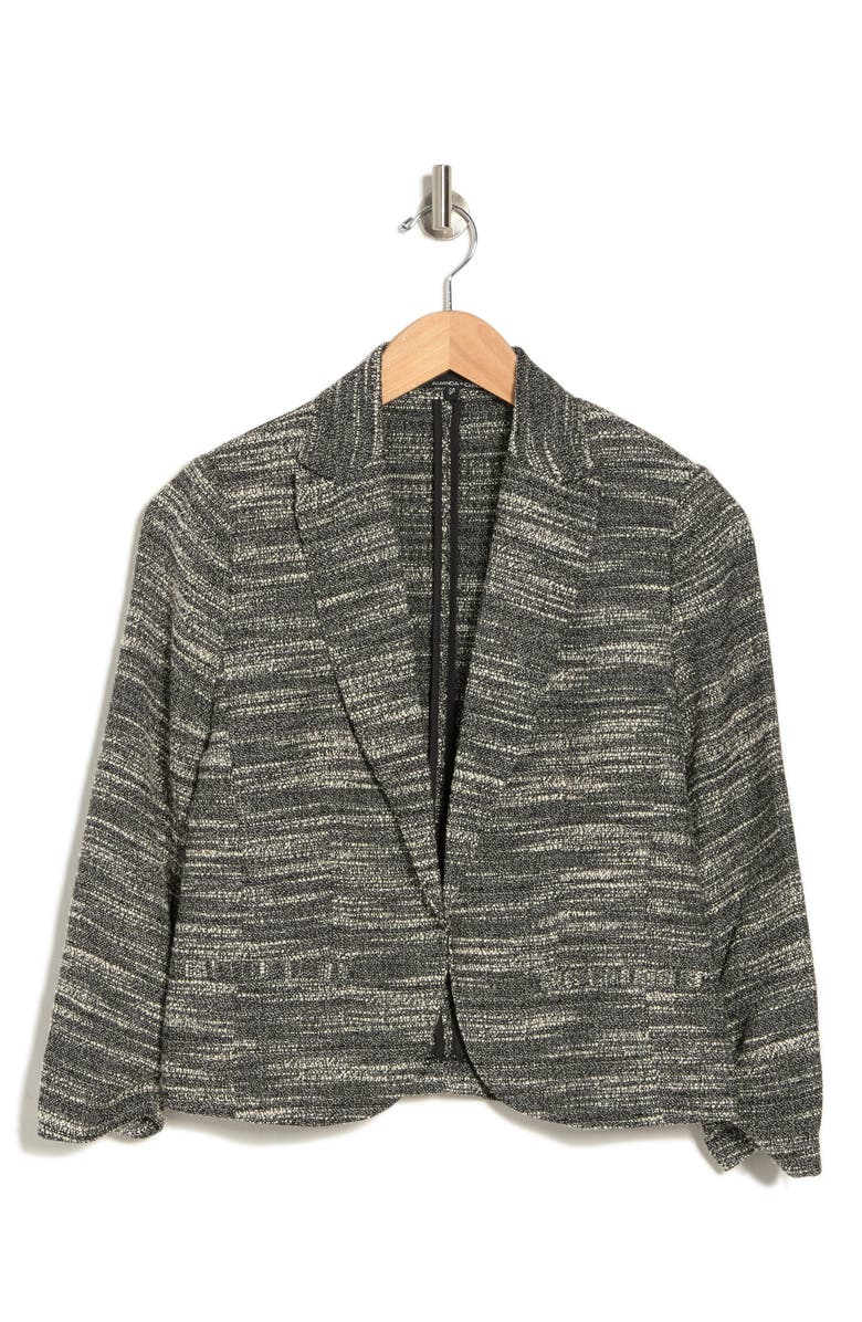 Amanda & Chelsea Notch Lapel Bouclé Blazer, Alternate, color, Black/ White