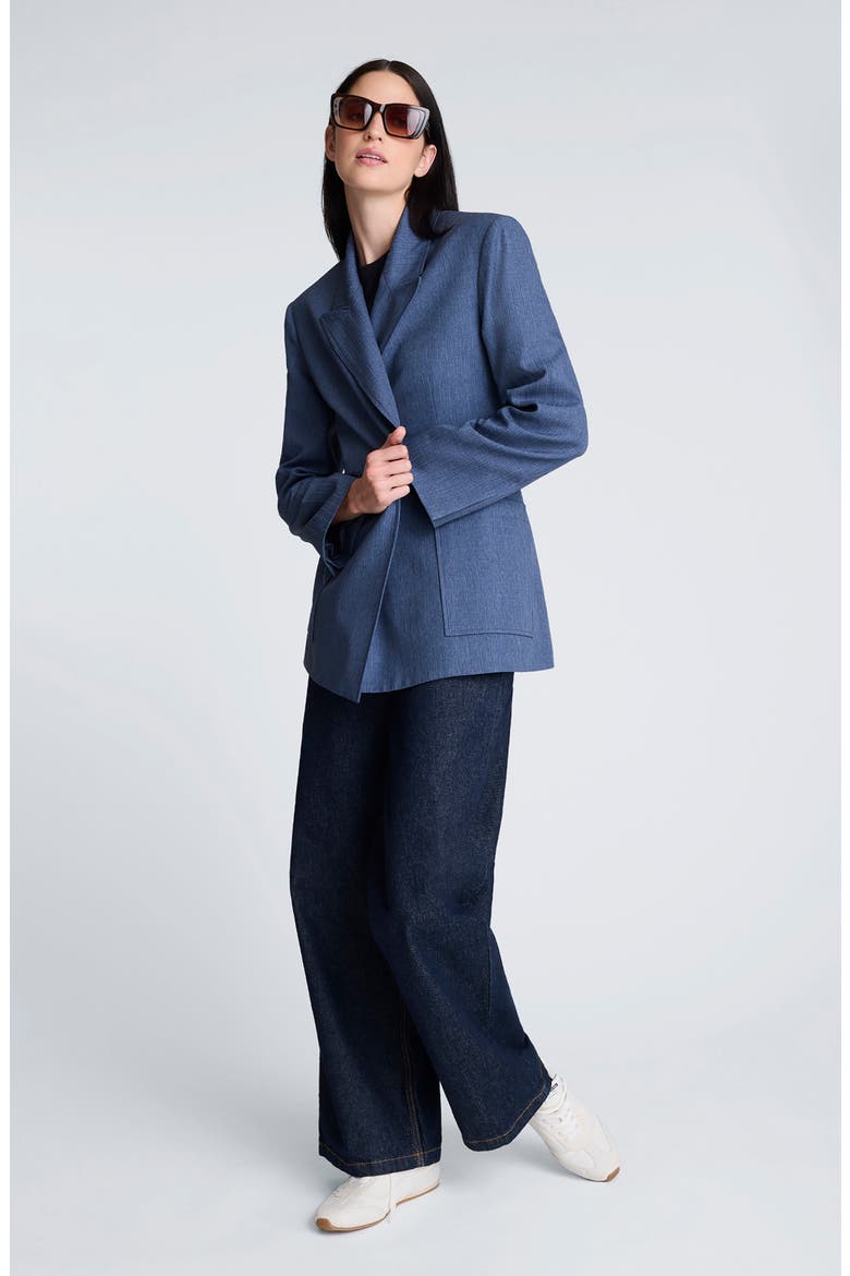 Contour Double Breasted Jacket, Alternate, color, CADET BLUE MULTI