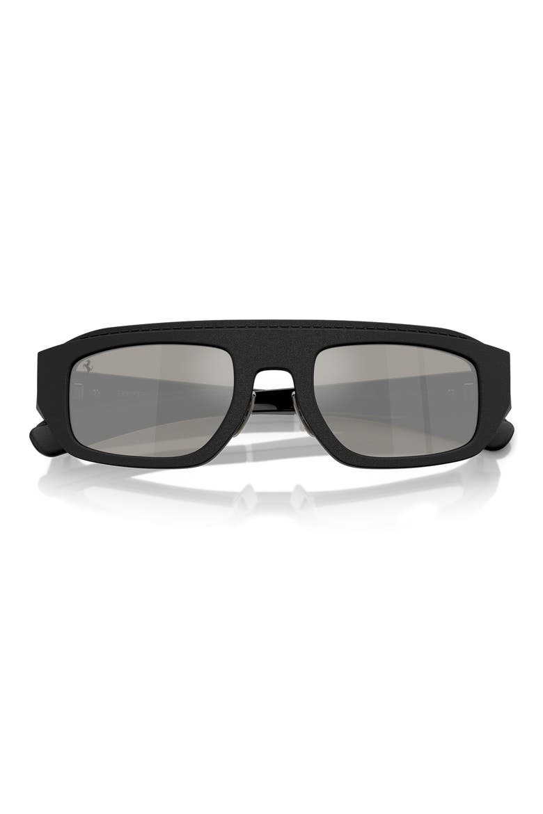 52mm Pillow Sunglasses, Alternate, color, BLACK / MIRROR SILVER