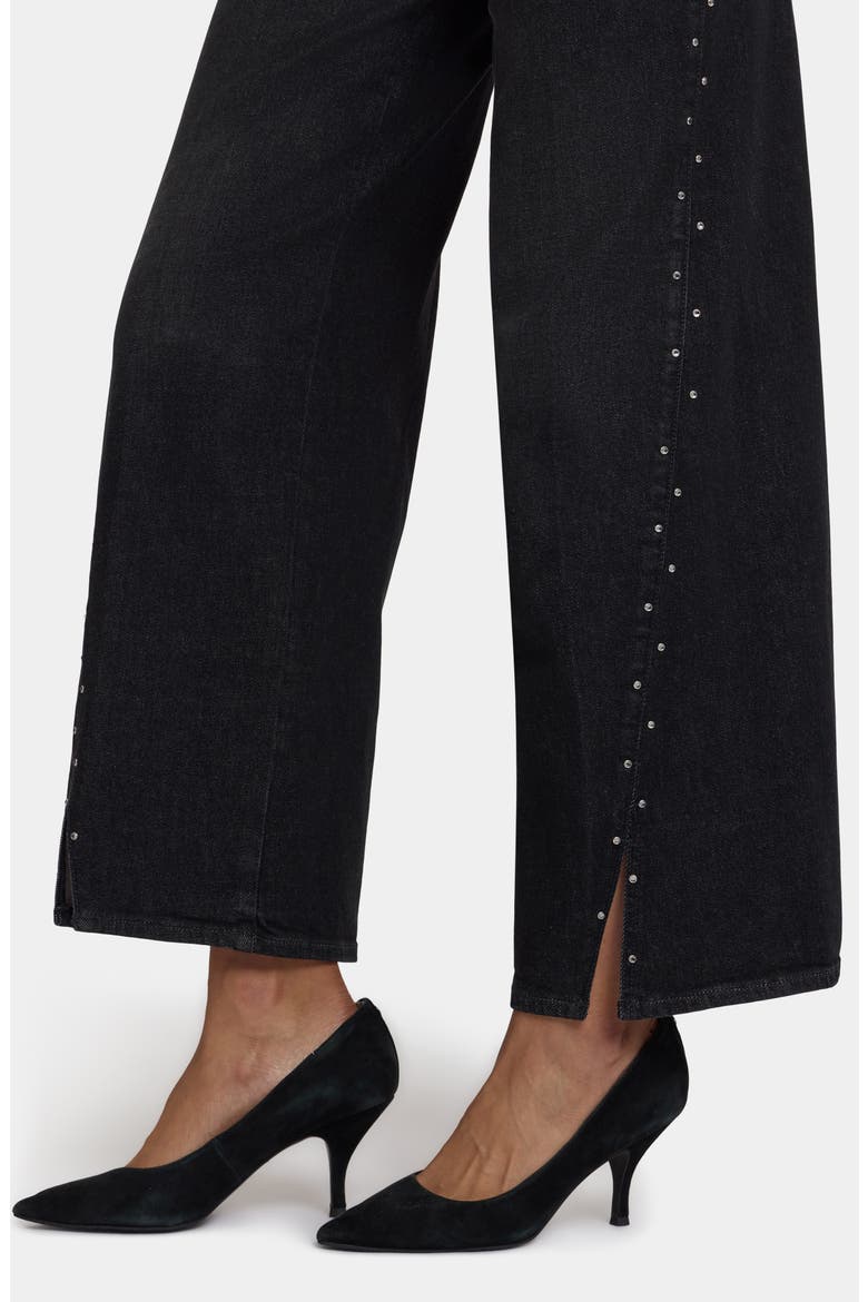Teresa Rhinestone Slit Hem Wide Leg Jeans, Alternate, color, FRENCH NIGHTFALL