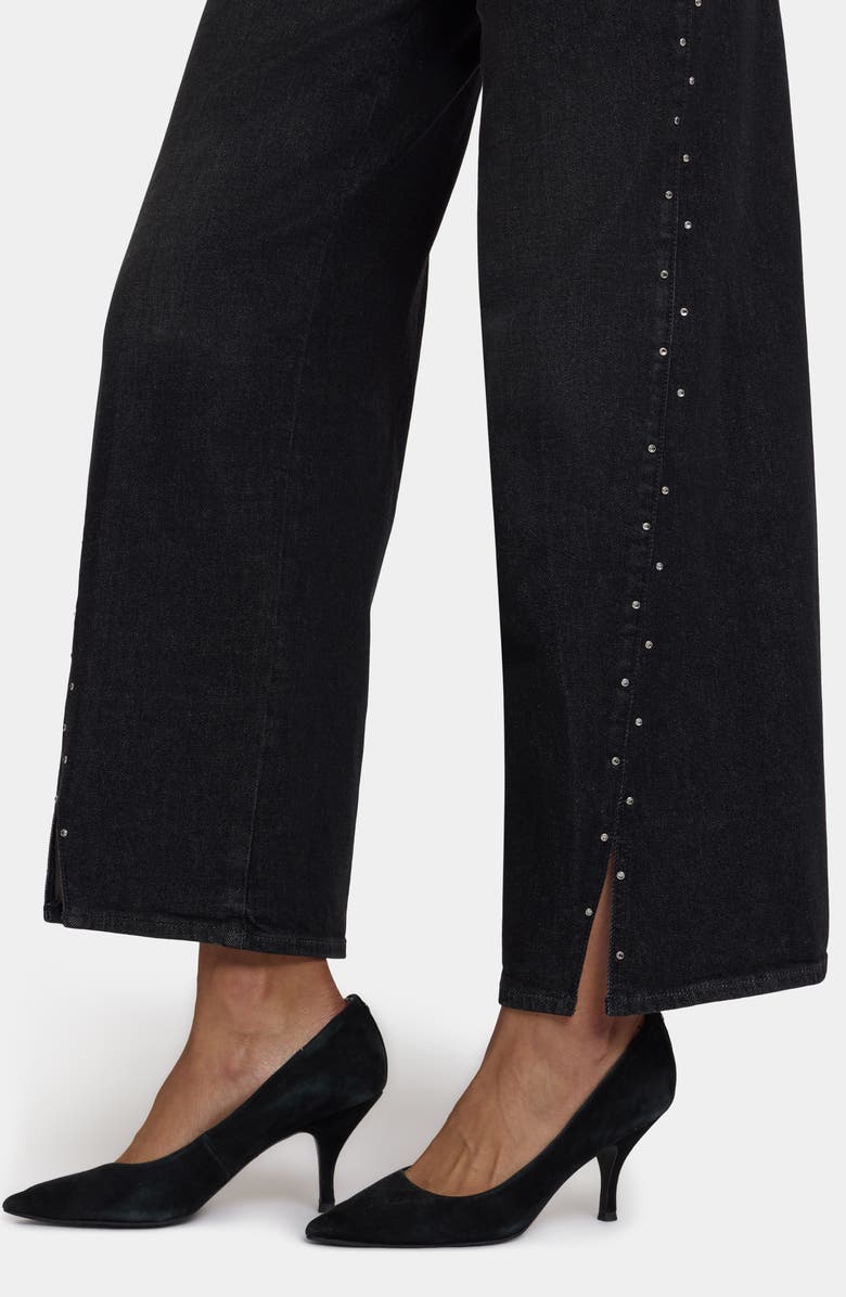 NYDJ Teresa Rhinestone Slit Hem Wide Leg Jeans, Alternate, color, French Nightfall