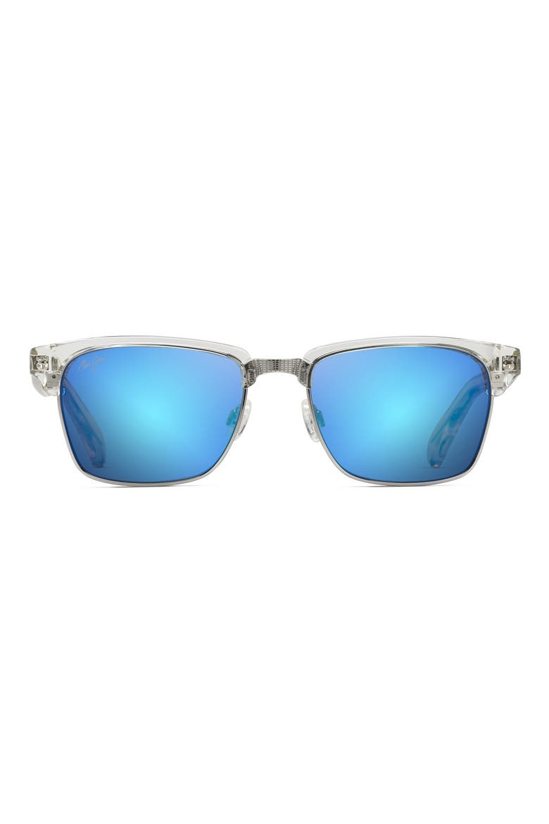 Kawika 54mm PolarizedPlus®2 Rectangular Sunglasses, Main, color, CRYSTAL