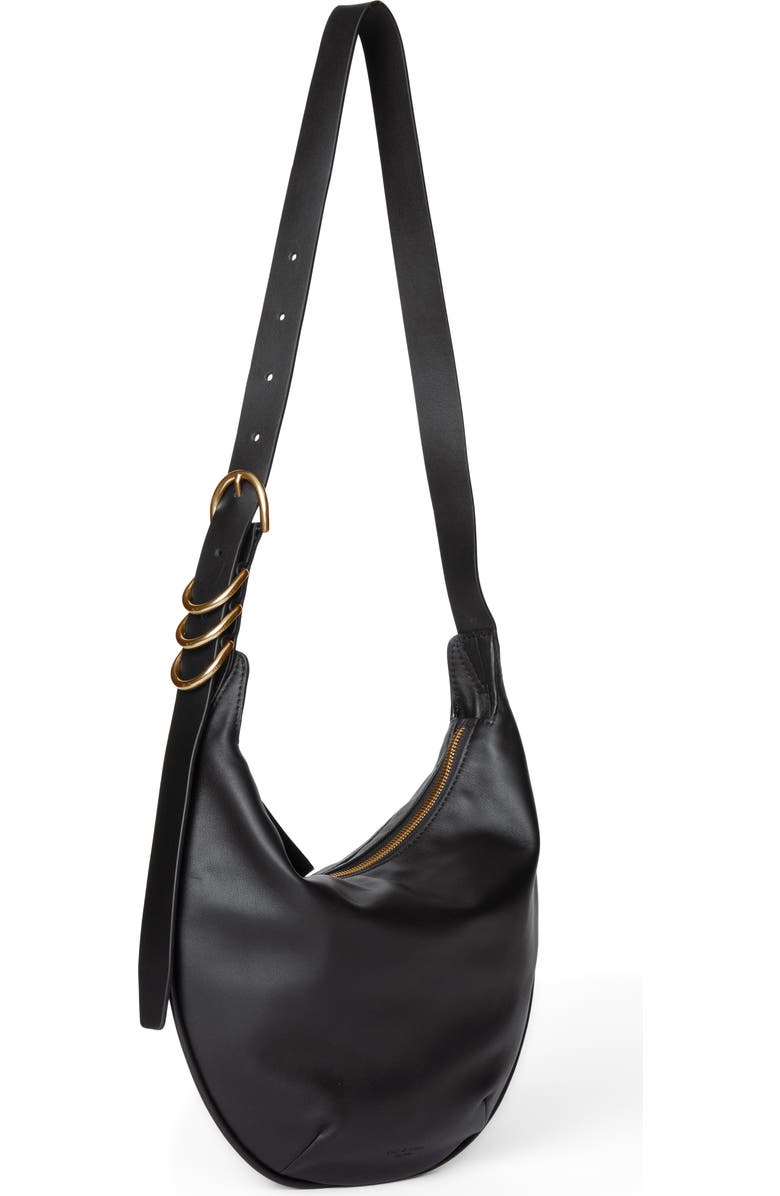 rag & bone Medium Mercer Leather Hobo Bag, Alternate, color, Black