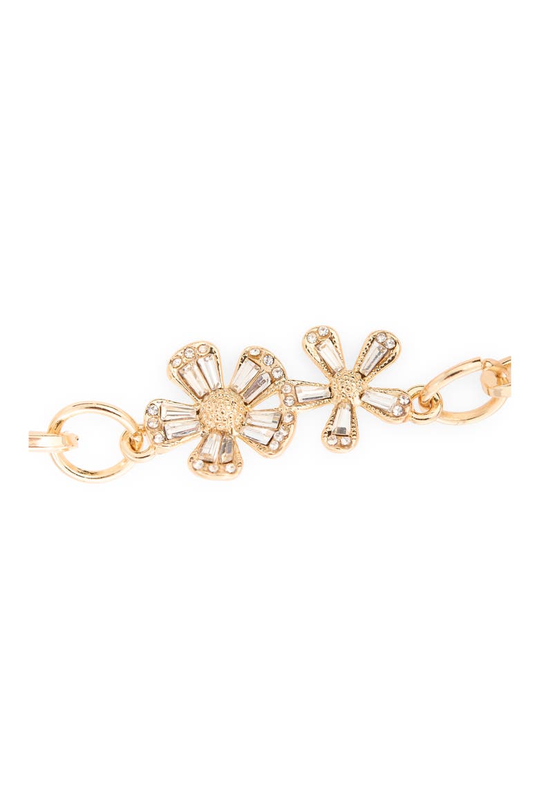 Rhinestone Flower Chain Belt, Alternate, color, POLISHED GOLD