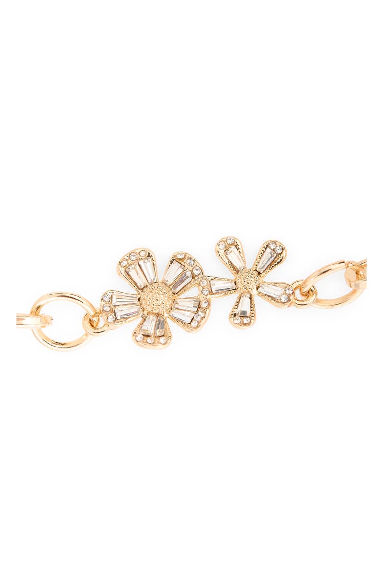 Kate Spade New York Rhinestone Flower Chain Belt, Alternate, color, Polished Gold