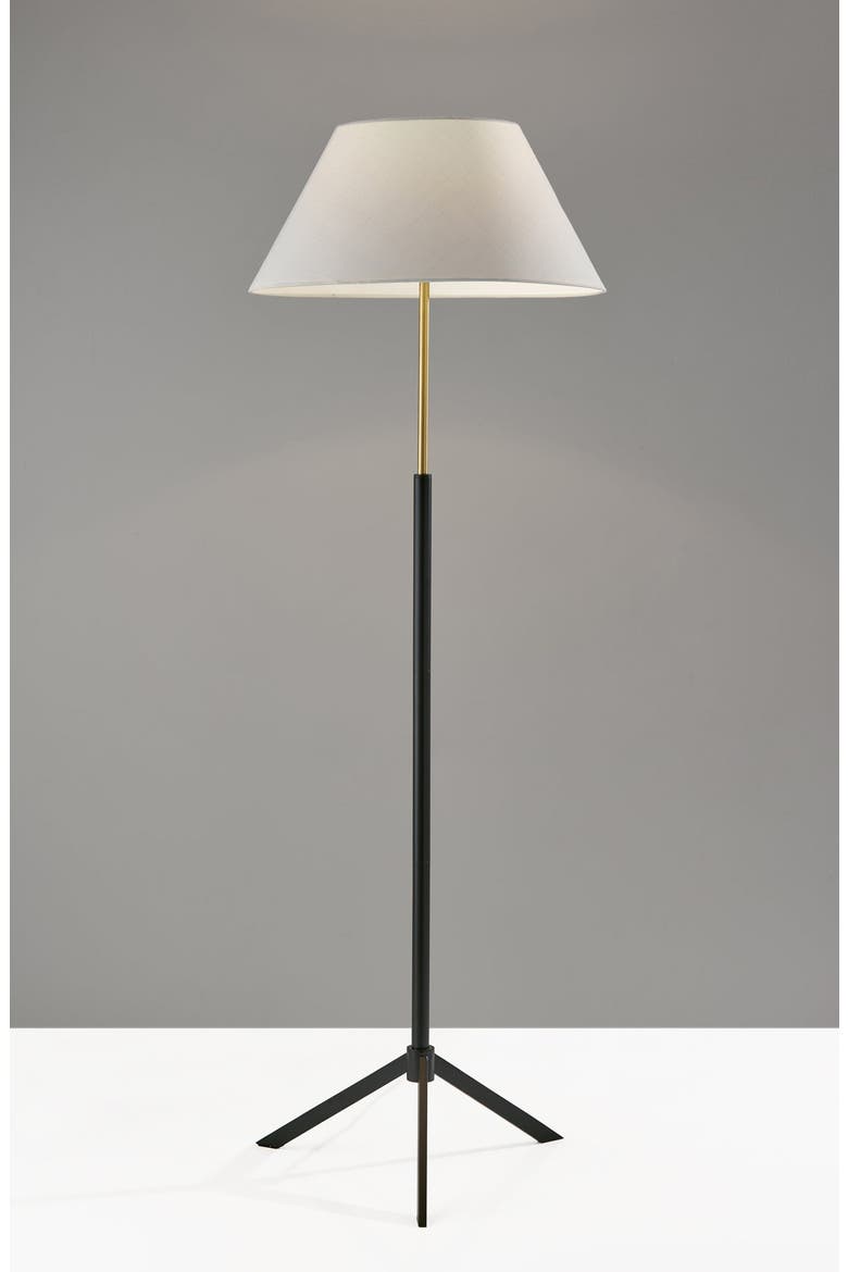 Harvey Floor Lamp, Alternate, color, BLACK W/ BRASS ACCENTS