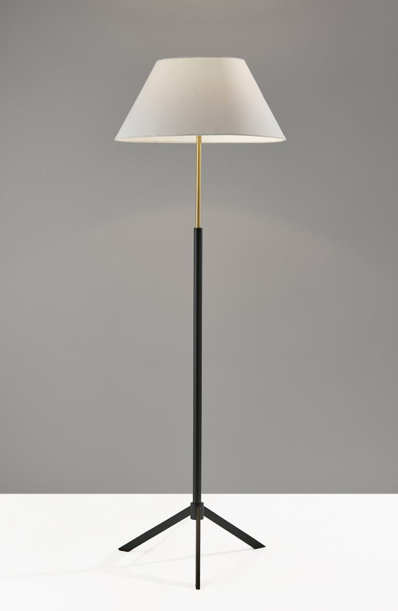 ADESSO LIGHTING Harvey Floor Lamp, Alternate, color, Black W/ Brass Accents