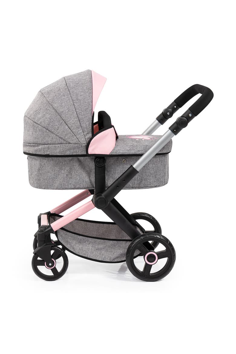 Pram Xeo, Butterfly Grey & Pink For Dolls Up To 20 Inch, Alternate, color, Multicolored