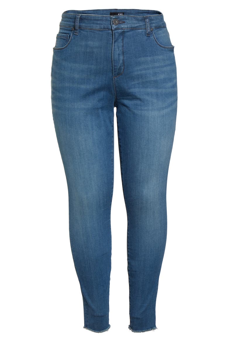 High Waist Fray Hem Skinny Jeans, Alternate, color, THOUGHTFULNESS