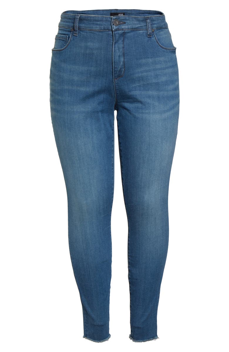 KUT from the Kloth High Waist Fray Hem Skinny Jeans, Alternate, color, 