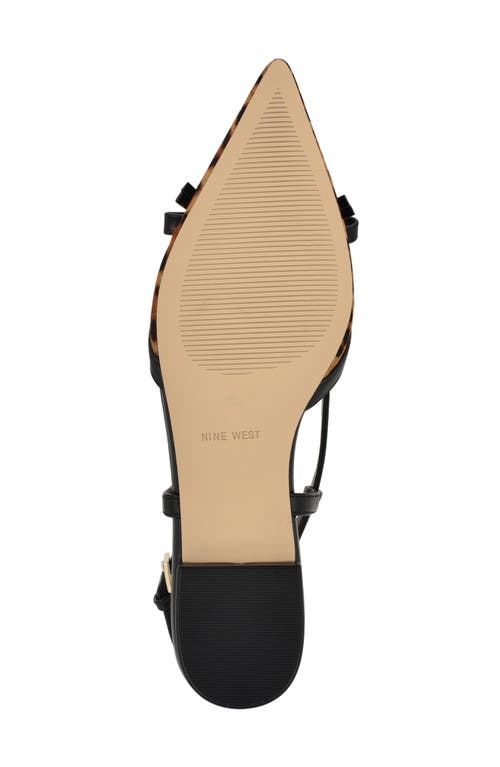 Nine West Grean Genuine Calf Hair Pointed Toe Flat In Brown