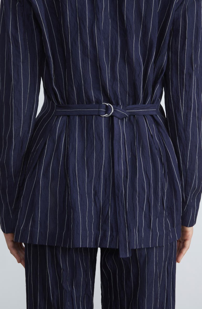 Lafayette 148 New York Metallic Stripe Back Belt Jacket, Alternate, color,