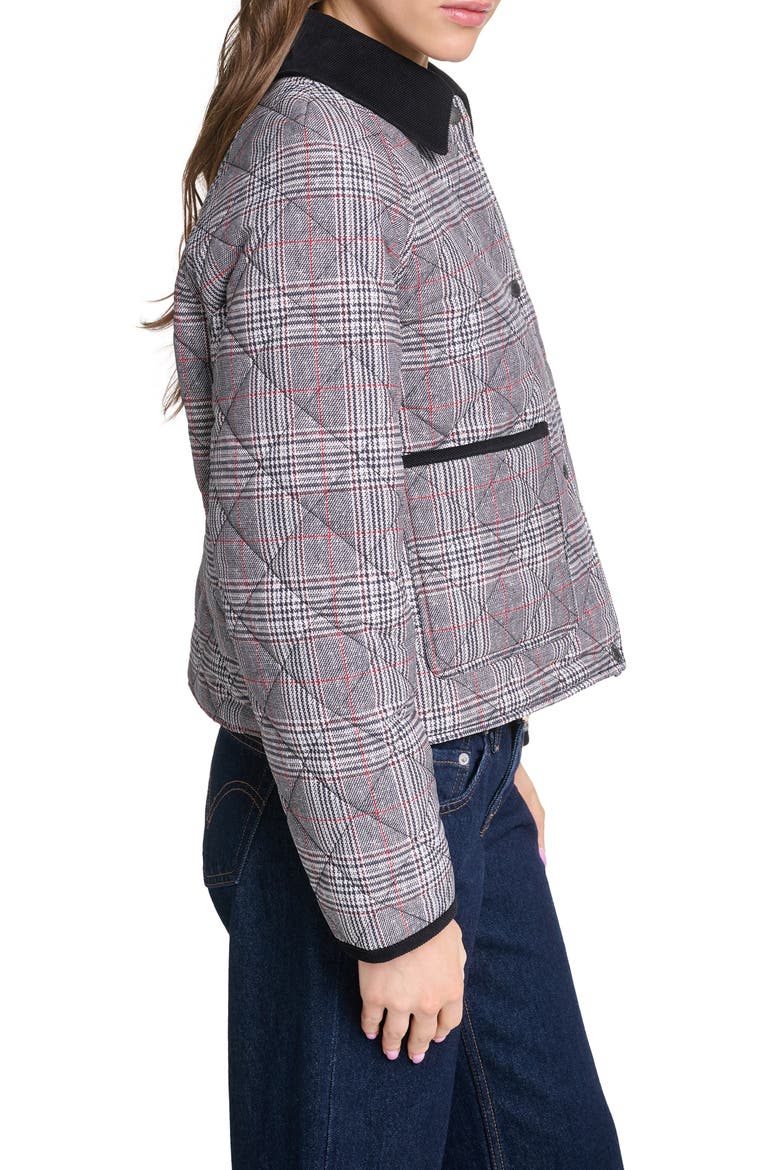 Quilted Barn Jacket, Alternate, color, BLACK/ WHITE