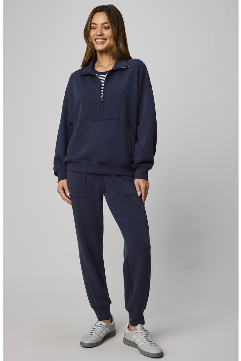 ScubaSoft Quarter Zip Sweater, Alternate, color, NAVY BLUE