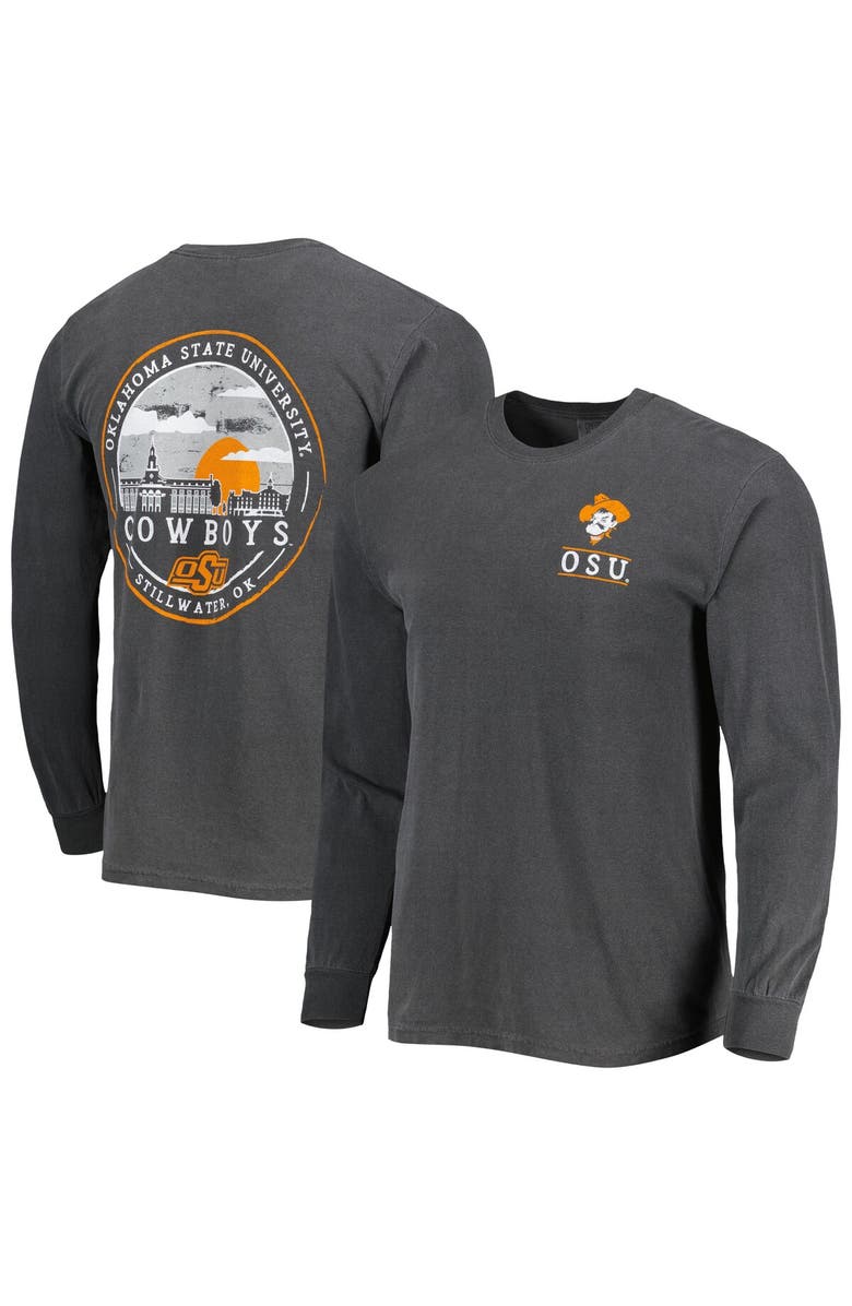 IMAGE ONE Men's Black Oklahoma State Cowboys Circle Campus Scene Long Sleeve T-Shirt, Alternate, color, Black