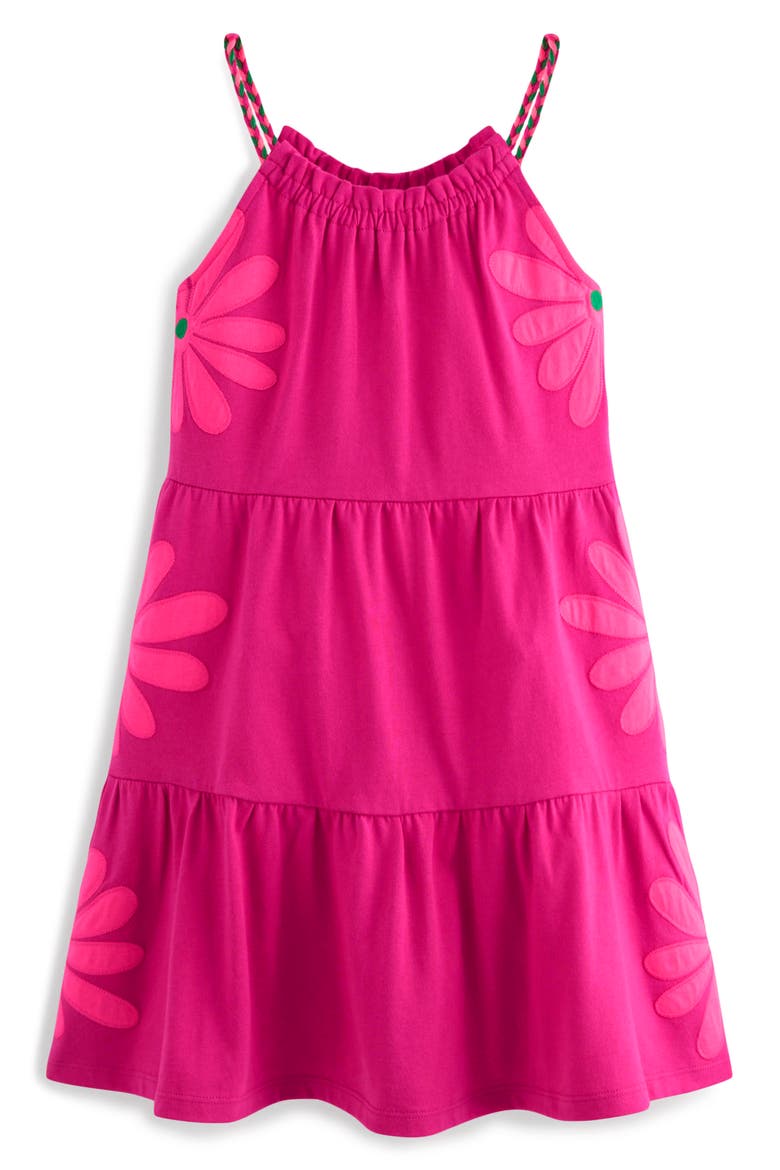 Kids' Enola Appliqué Jersey Dress, Main, color, RASPBERRY PINK GIANT DAISY