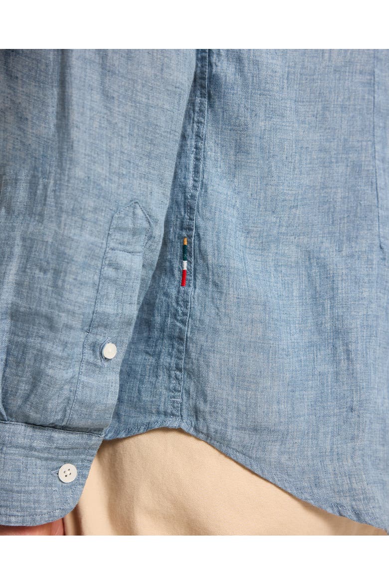 Giles Lino Tailored Fit Italian Linen Shirt, Alternate, color, AERO BLUE