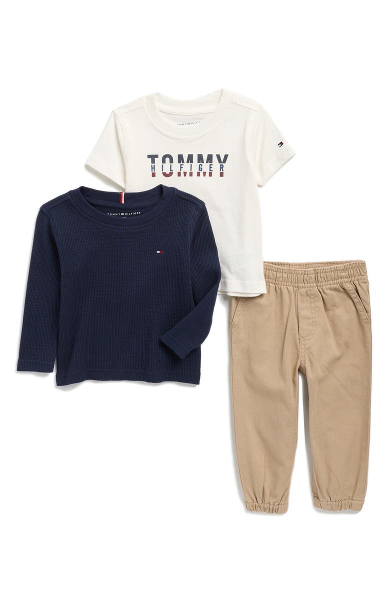 Tommy Hilfiger Assorted Tops & Pants Set, Main, color, Beige Multi