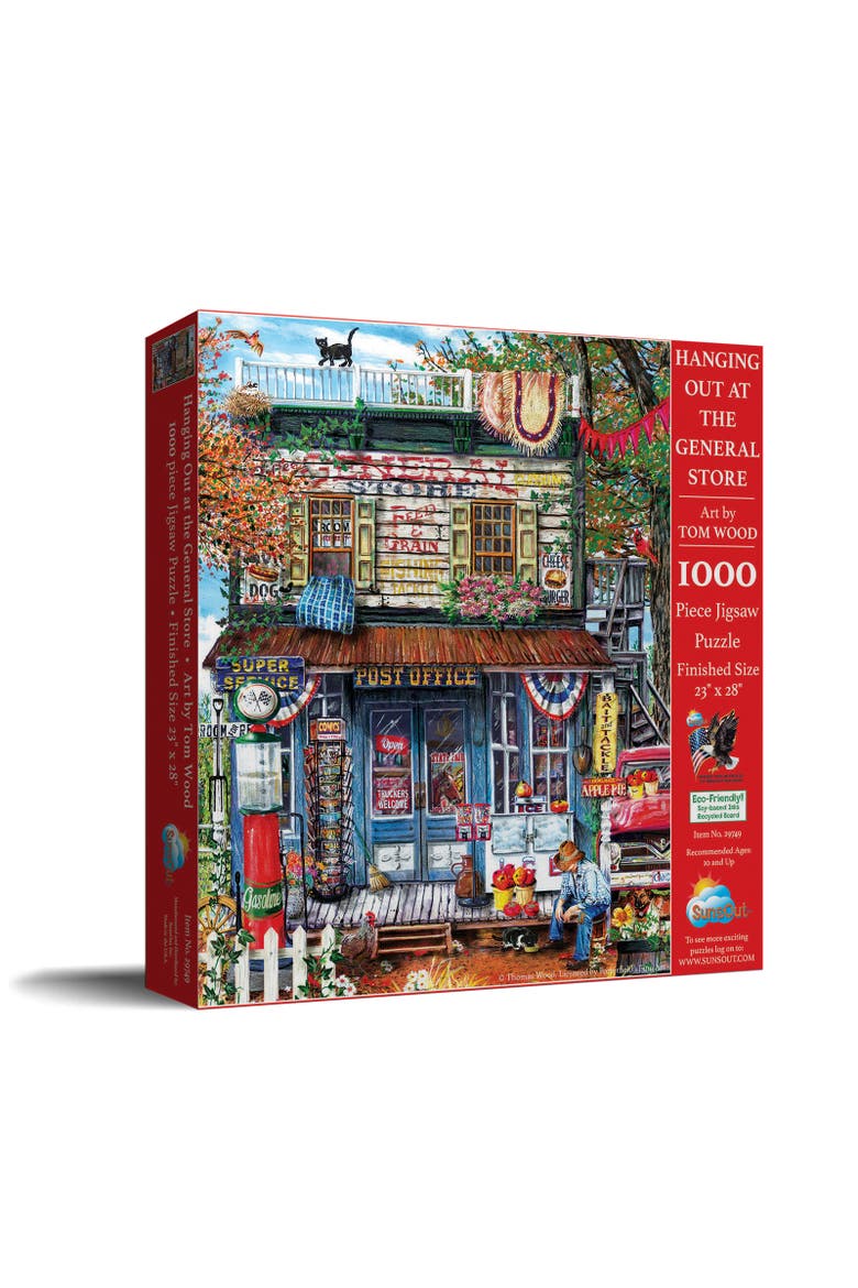 Hanging Out at the General Store 1000 piece Jigsaw Puzzle for Adults, Main, color, Multicolor